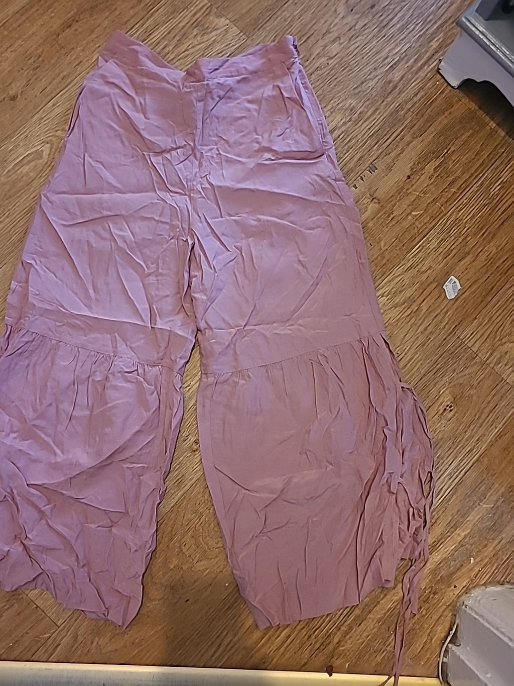 Ladies H&M Size 10 Pink Split Hem Trousers