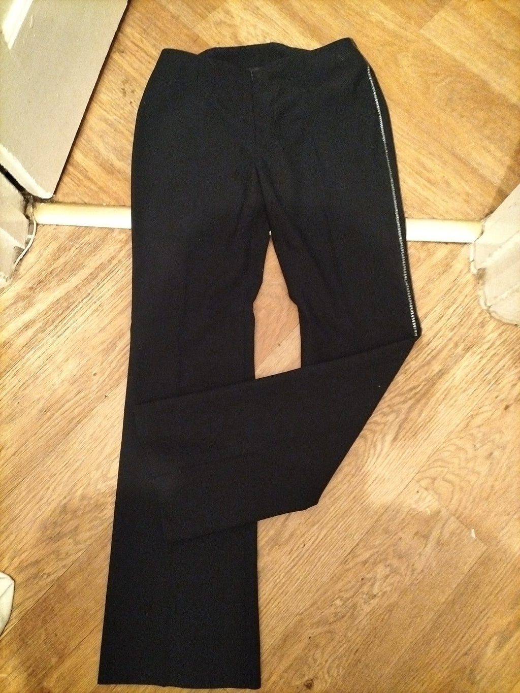 Ladies Next Size 10 Black With Diamante Trim Trousers