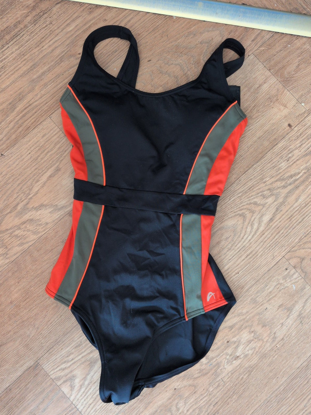 F&F 8 Black Orange And Green Swimsuit