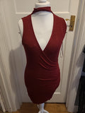 Ladies Prettylittlething Size Medium Ruby Red Sleeveless Dress