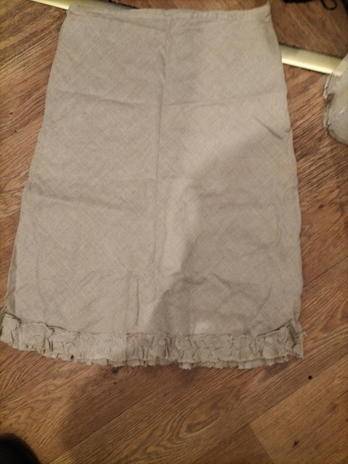 Ladies Per Una Size 16 Pale Beige Frayed Hem Skirt