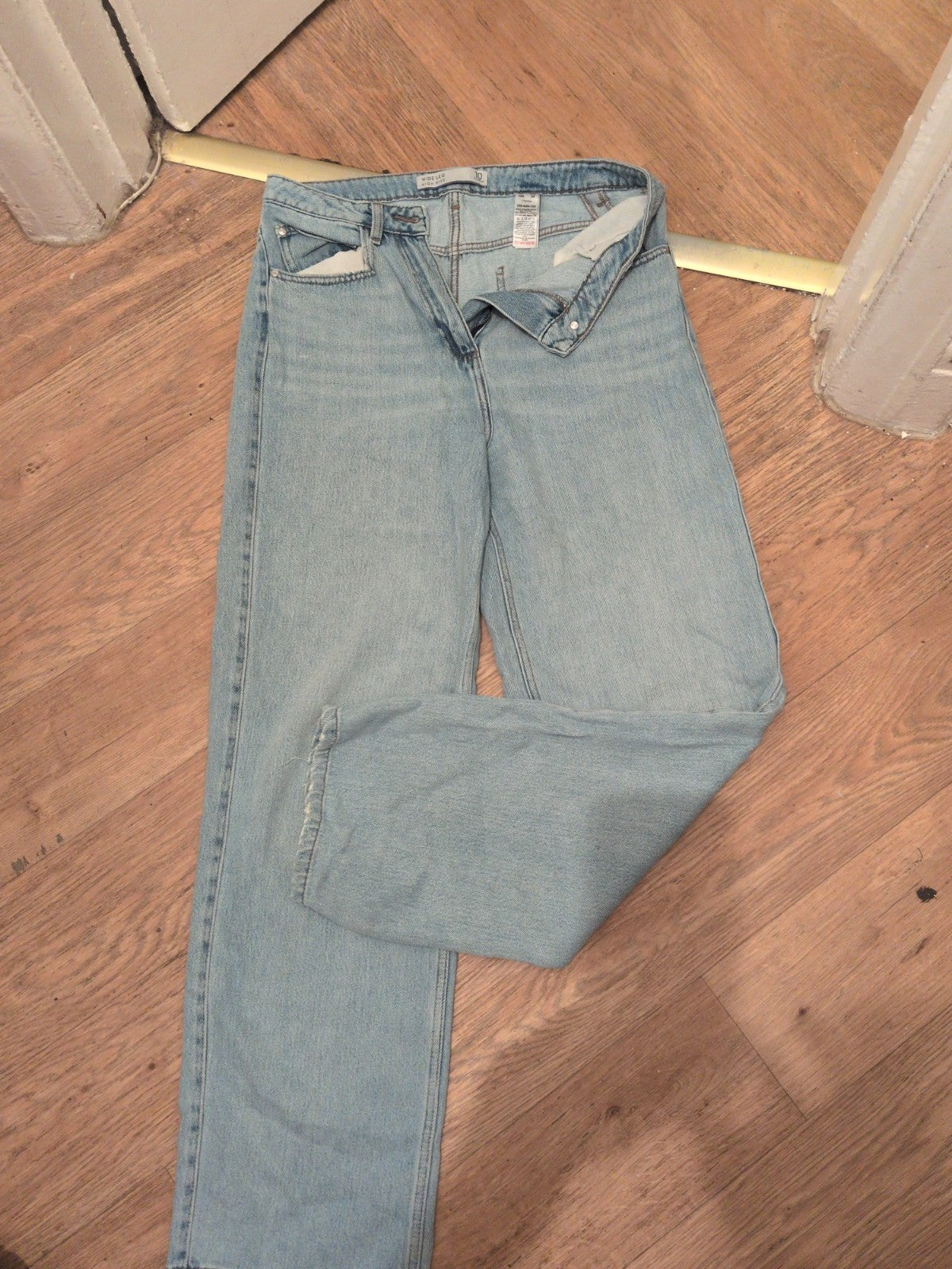 Ladies Next Size 10 Reg Wide Leg High Rise Jeans