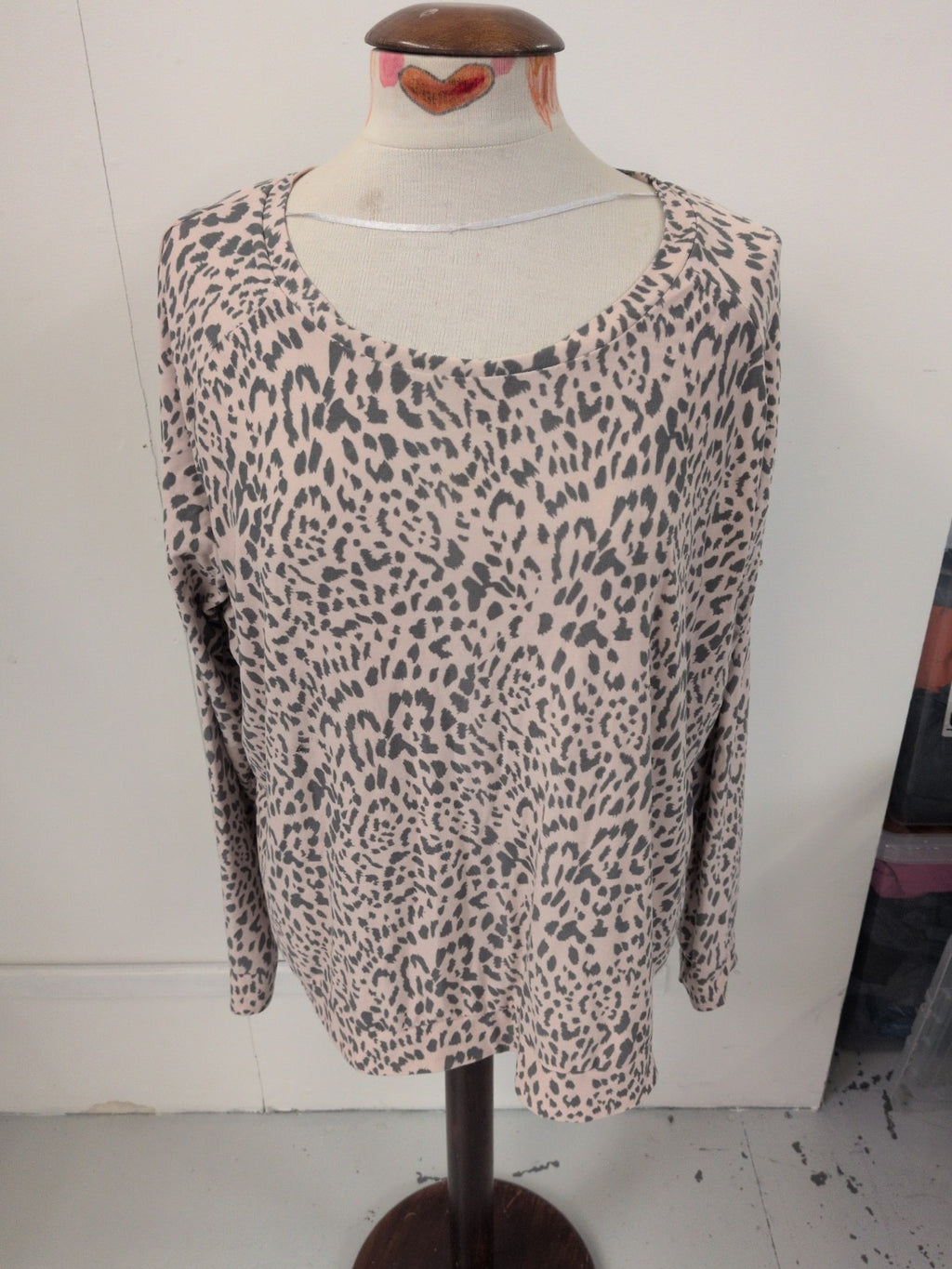 Love To Lounge 14-16 Pale Pink Animal Print Pyjama Top