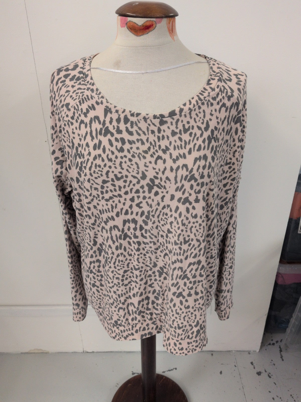 Love To Lounge 14-16 Pale Pink Animal Print Pyjama Top