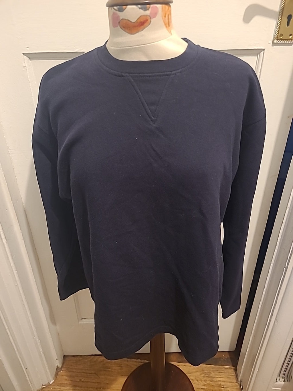 Mens George Size Medium Black Round Neck Jumper
