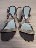 Rapisardi EU 37 Brown And Gold Diamante Small Heels