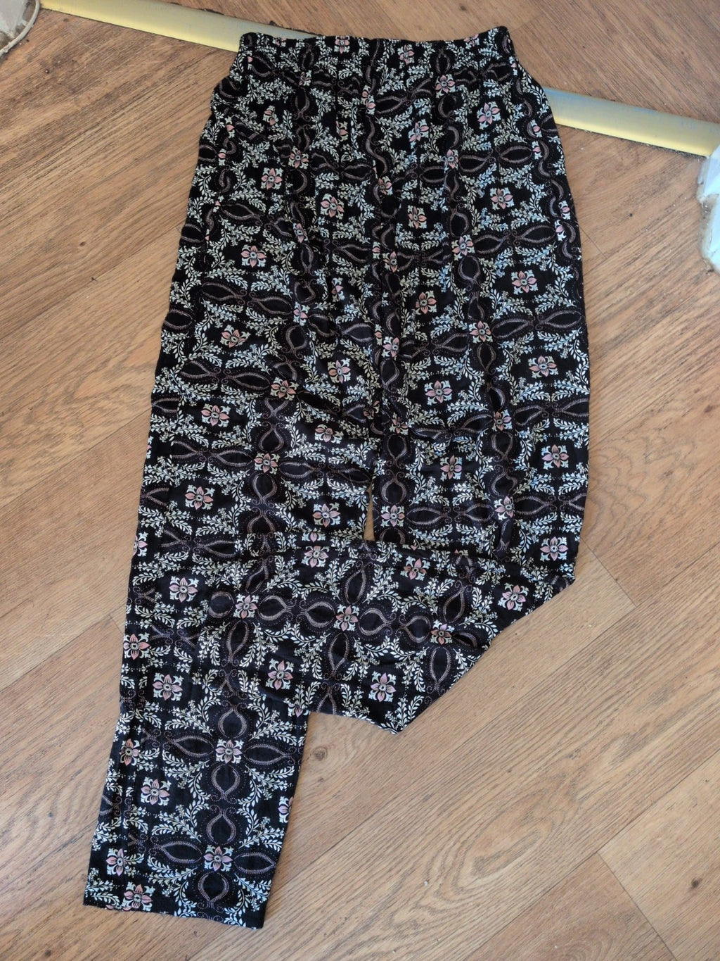 Size 2 Black Aztec Elasticated Joggers