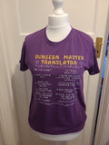 Mens Size Medium Dungeon Master Translator Purple Short Sleeve Top
