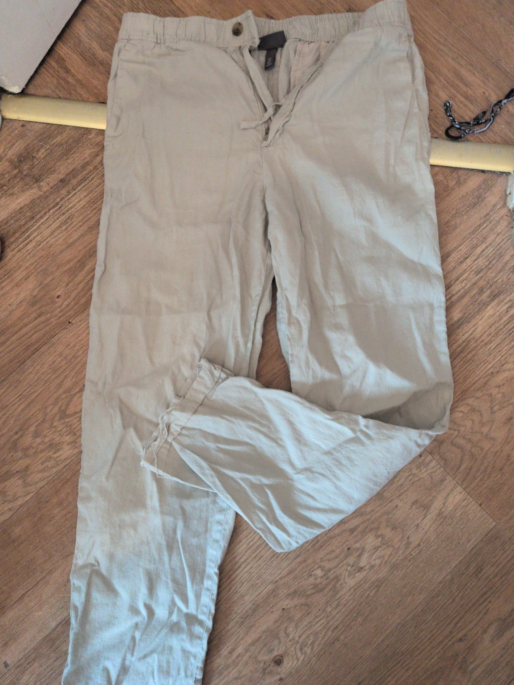 H&M Small Regular Fit Elasticated Stone Trousers