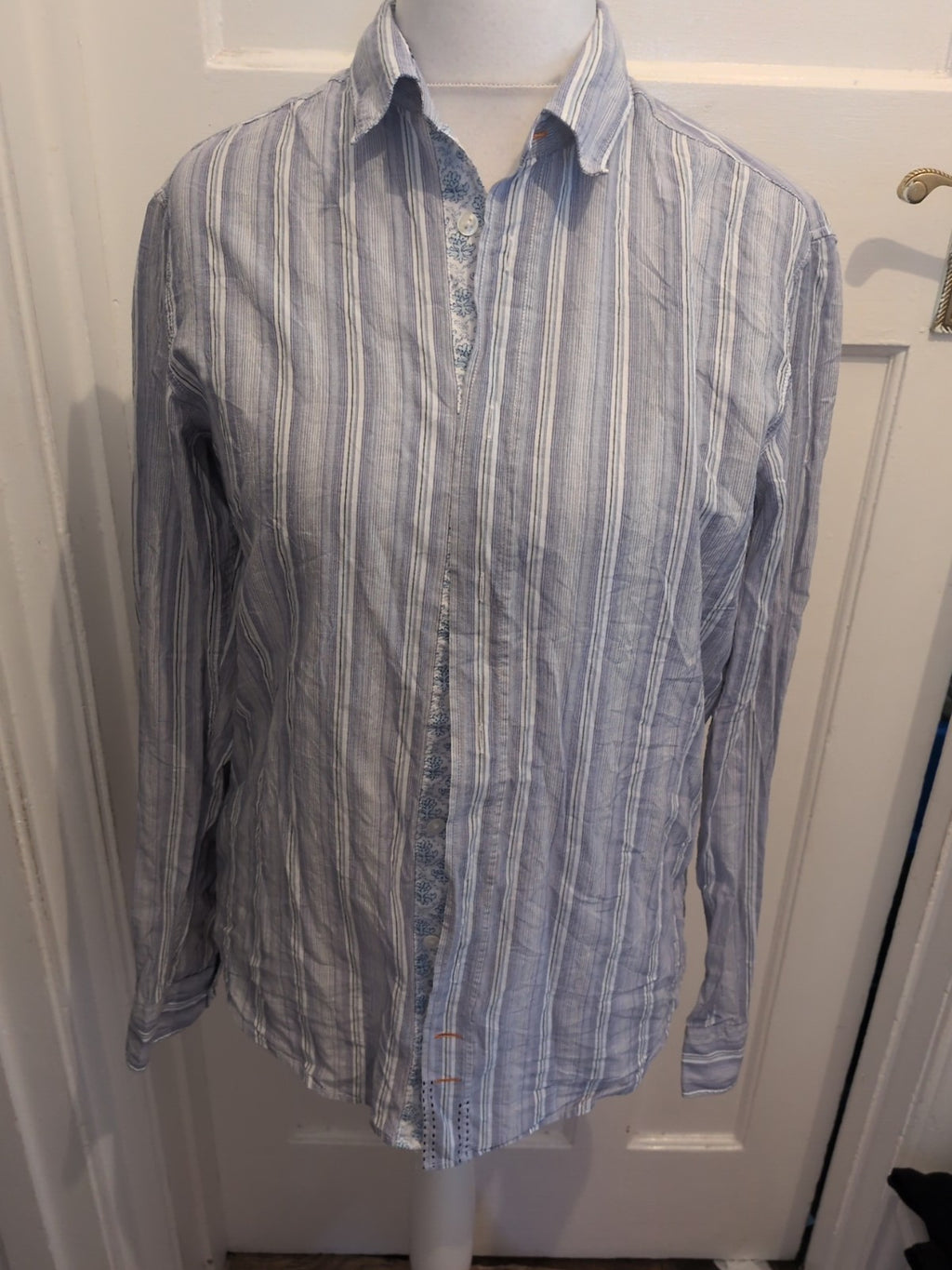 Boss Orange Medium Purple Stripe Long Sleeve Shirt