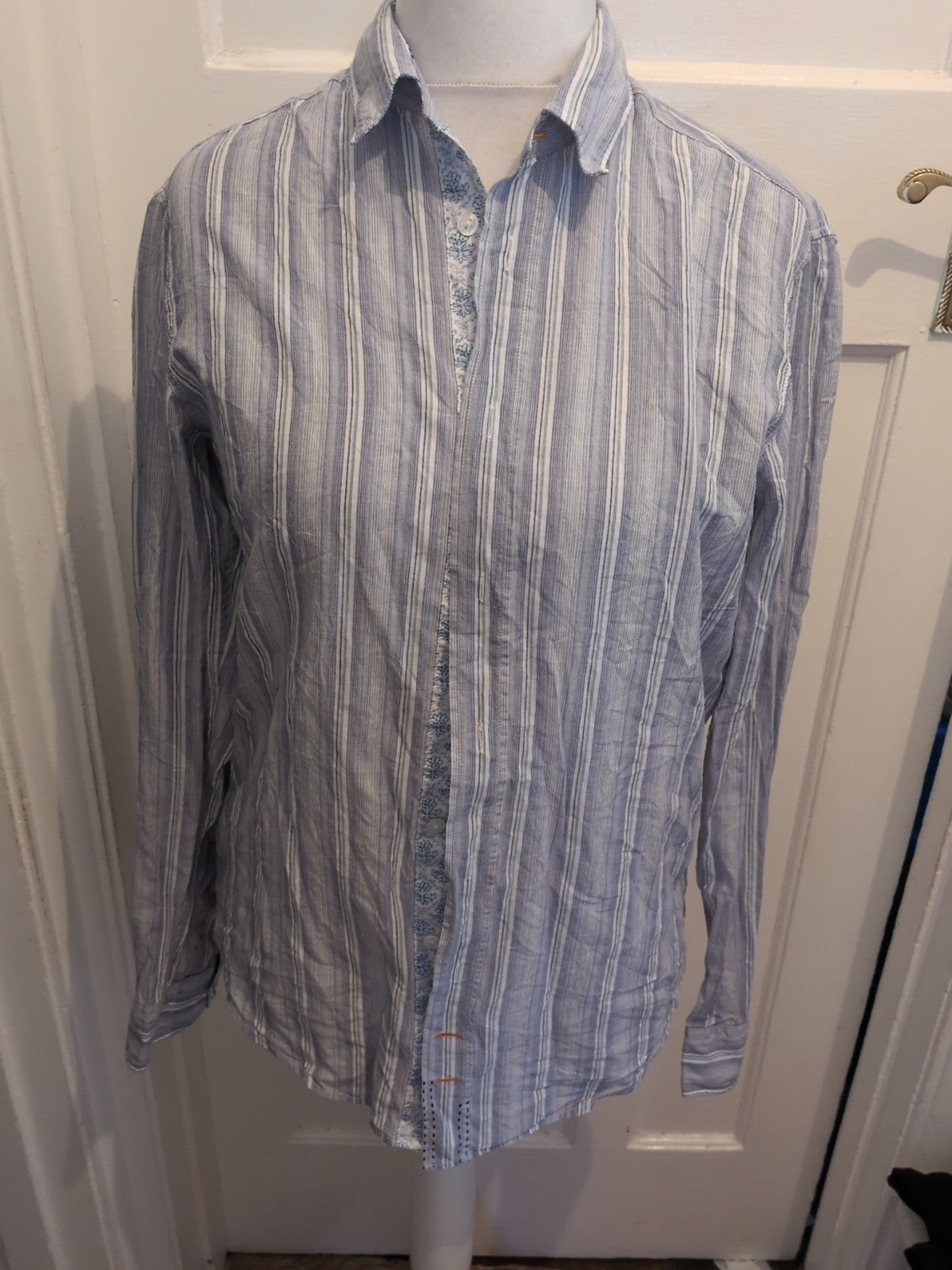 Boss Orange Medium Purple Stripe Long Sleeve Shirt