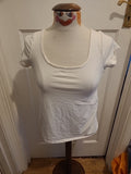 Ladies Shein Medium White Cap Sleeved Tshirt
