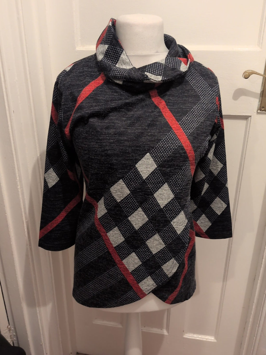 Cerulean Large Navy/Red/White Patterned Long Sleeve Jumper