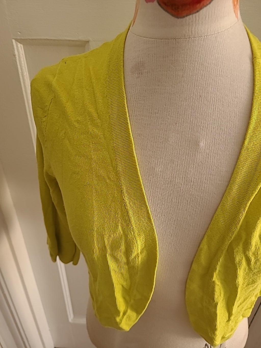 Ladies Debenhams Size 8 Petite Yellow Cardigan