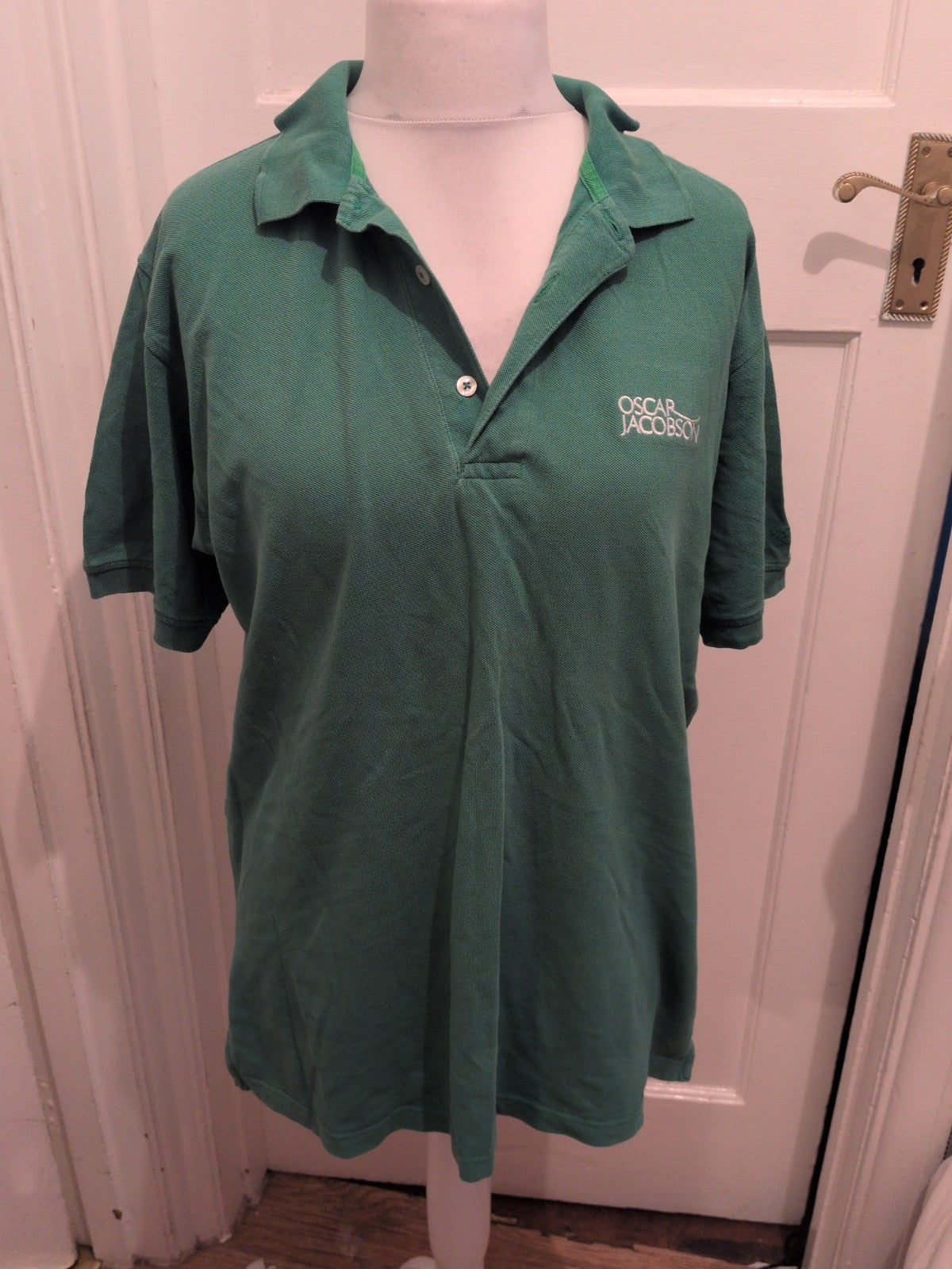 Oscar Jacobson Large Green Short Sleeve Polo