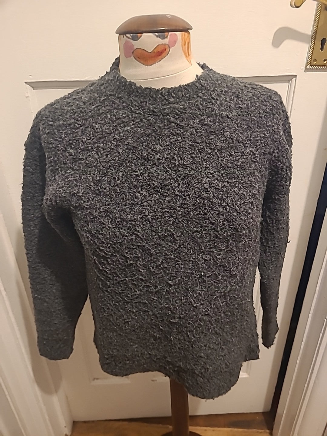 Ladies M&S Size XS Grey Fluffy Long Sleeved Jumper