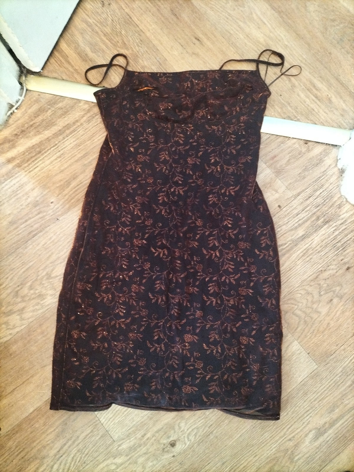 River Island 12 Bronze Shimmer Sleeveless Dress