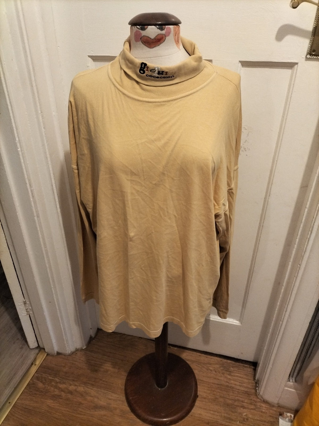 Mens Giorgio Size L/XL Sand High Neck Tshirt