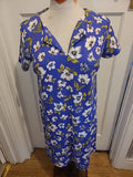 Ladies TU Tunic Dress Purple Floral  Size 10 Short Sleeve