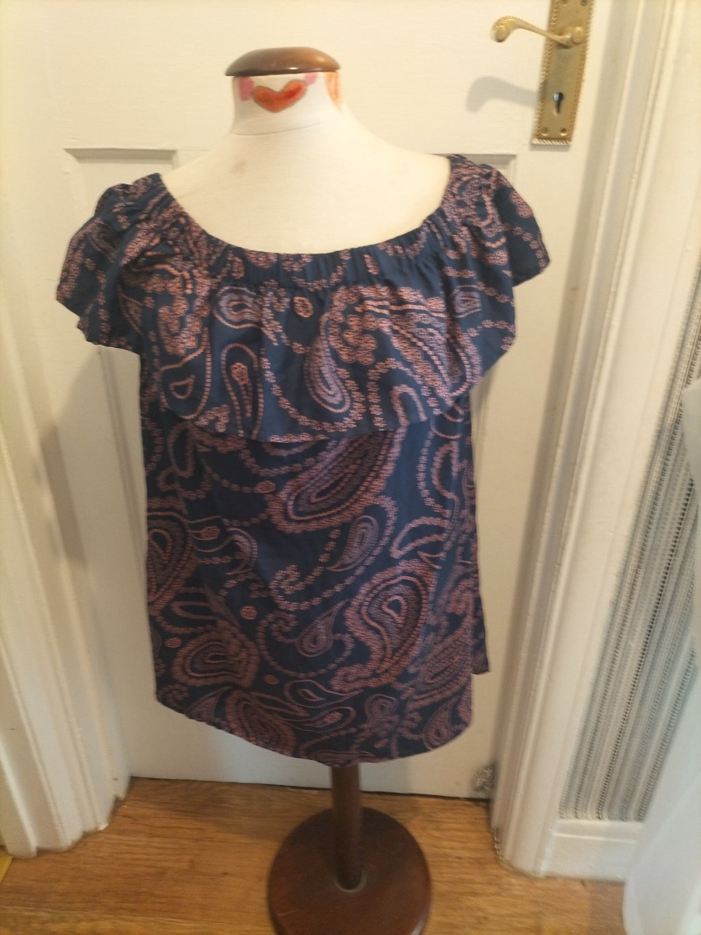 Ladies Primark Size 10 Navy/Pink Floral Pattern Sleeveless Dress