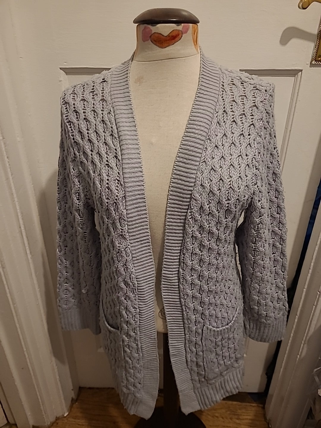 Ladies I Saw It First Size Small Grey Knitted Cardigan