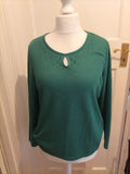 Ladies Bonmarche Long Sleeved Top Size 14 Bottle Green