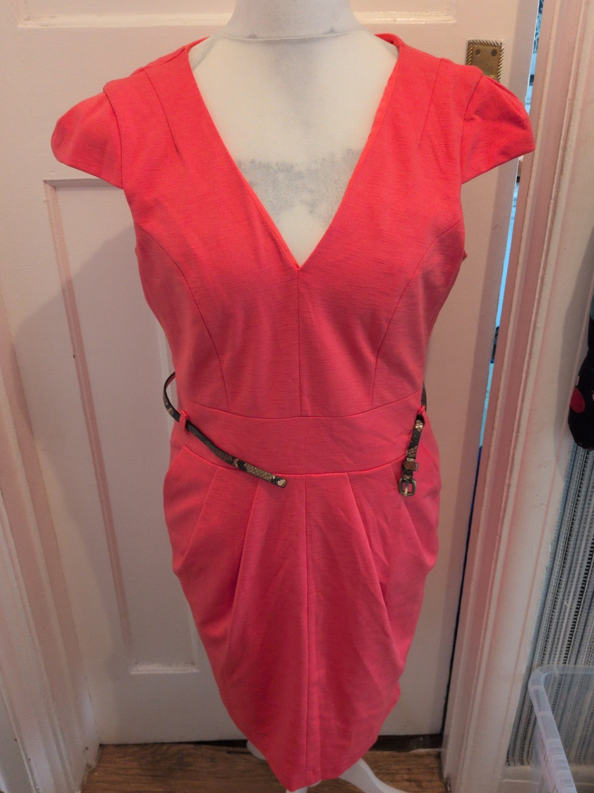 Next 14 Coral V Neck Sleeveless Dress