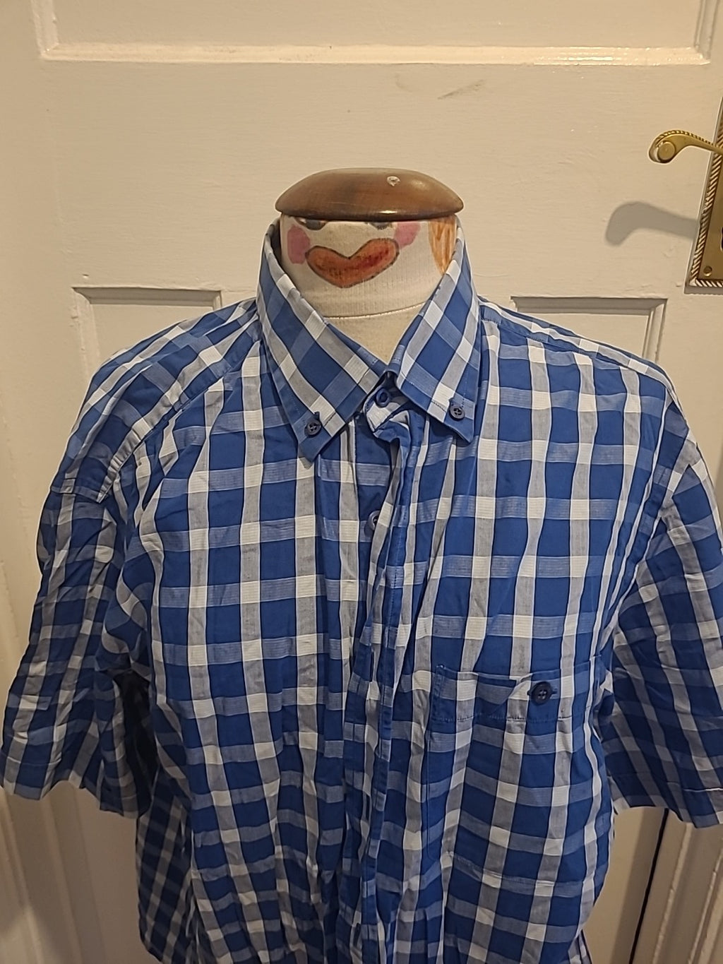 Mens Ewidio Tucci Size Large Blue Check Shirt