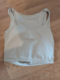 XL Grey Square Neck Sleeveless T-shirt