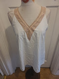 Ladies Unbranded White And Beige Sleeveless Blouse