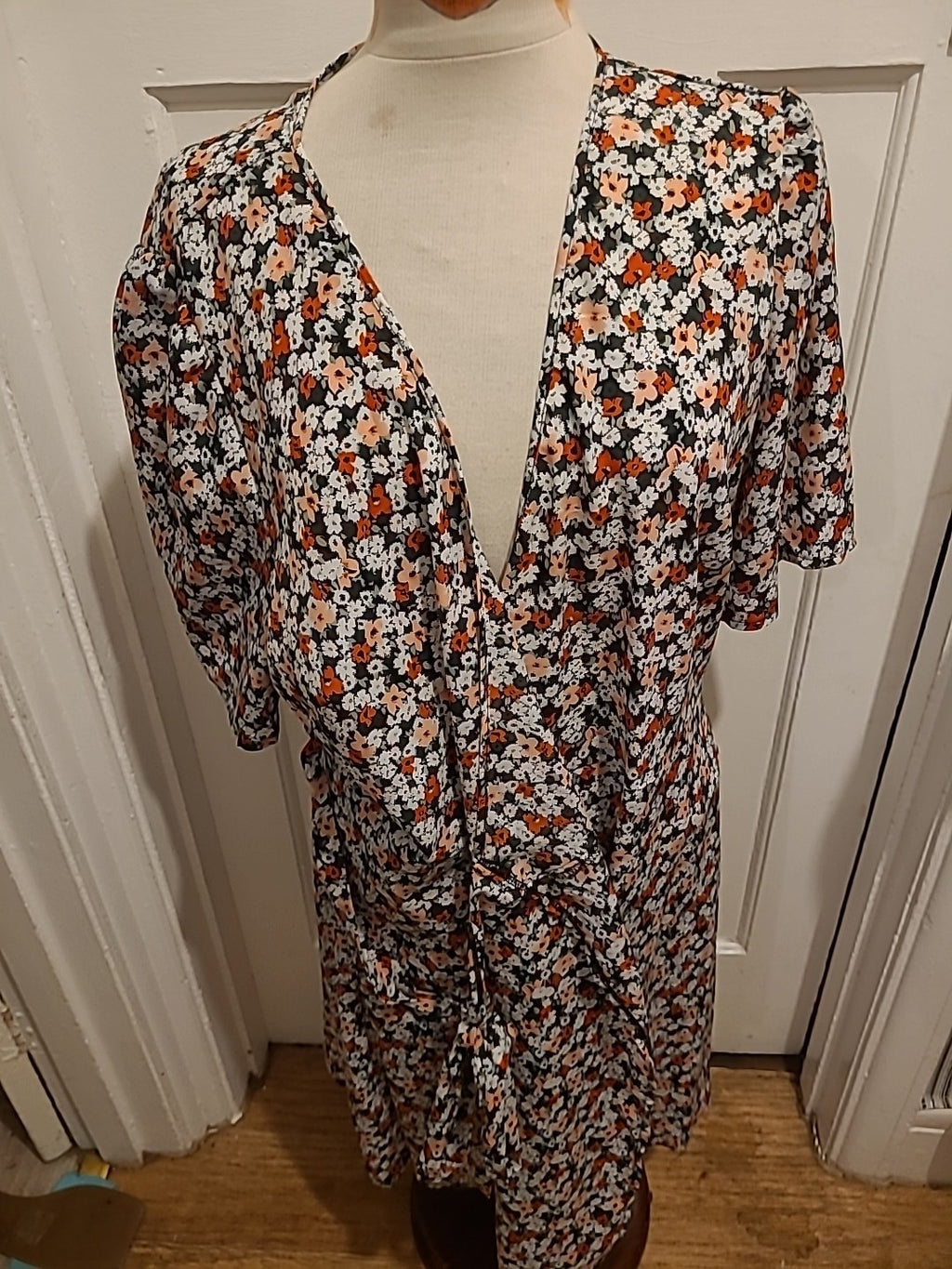 Ladies Shein Curve 2XL Multi Floral Wrap Dress