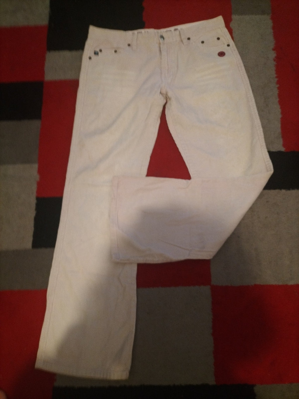 Ladies Blue Whale Size 14 Pale Pink Brushed Rib Jeans