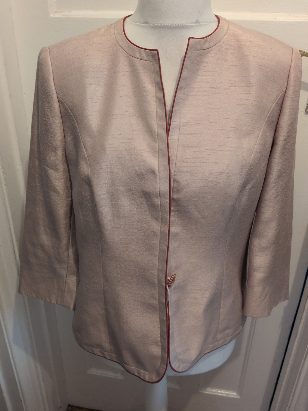 Jacques Vert 14-16 Pale Gold Lined Blazer Padded