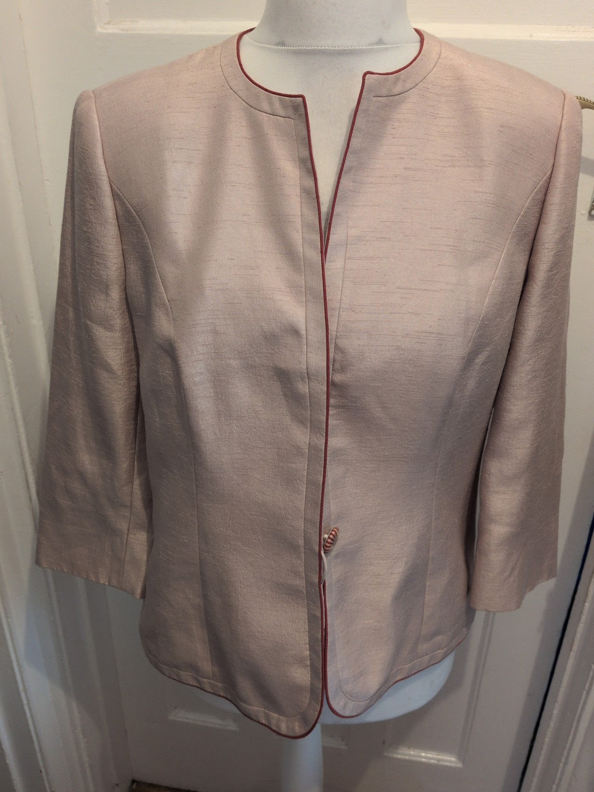 Jacques Vert 14-16 Pale Gold Lined Blazer Padded