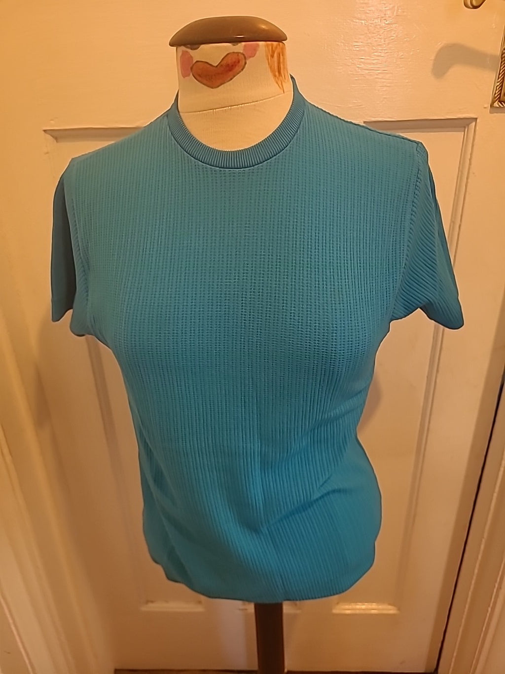 Ladies Small Turquoise Top Short Sleeved