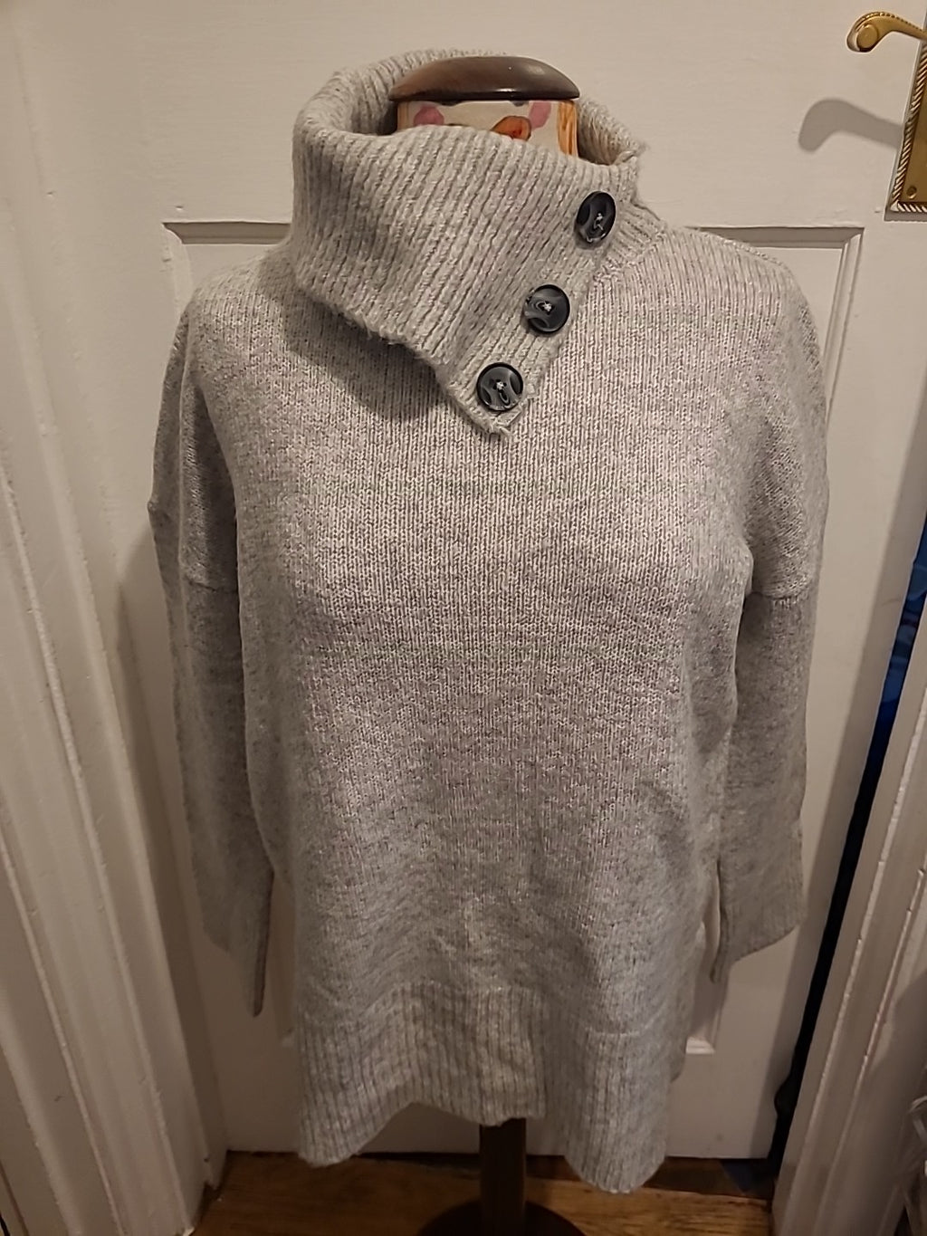Mens Pep&Co Size Medium Grey High Neck Pullover Jumper