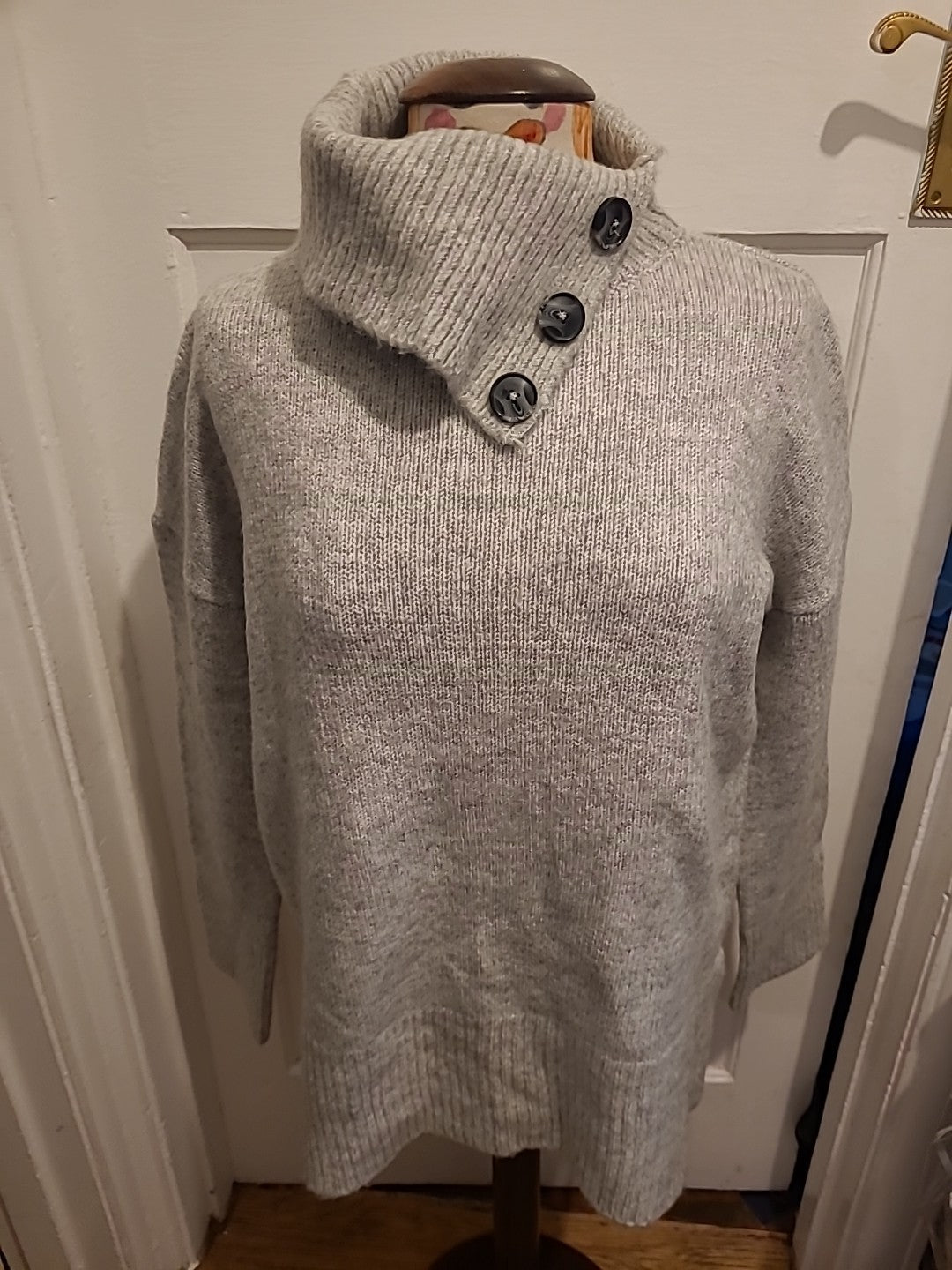 Mens Pep&Co Size Medium Grey High Neck Pullover Jumper