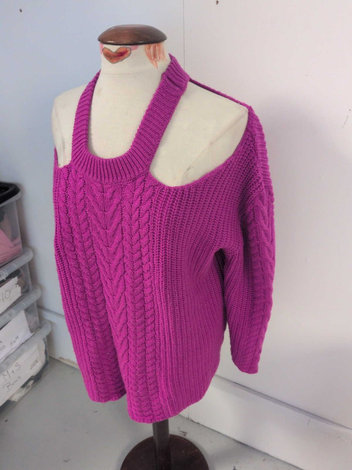 Be You 12-14 Purple Open Shoulder Pullover Jumper