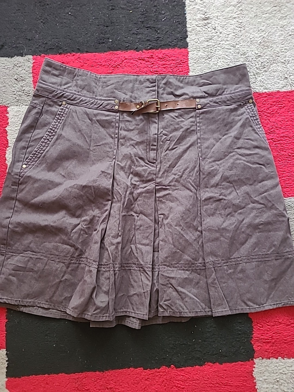 Ladies Zara Size XL Brown Midi Flare Skirt