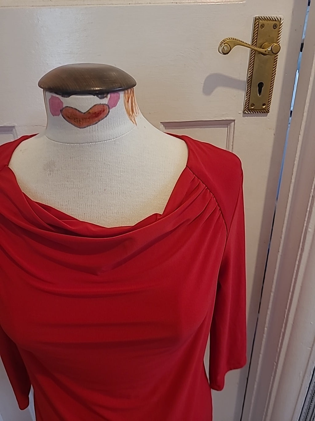 Ladies Julipa Size 12 Red Long Sleeved Blouse