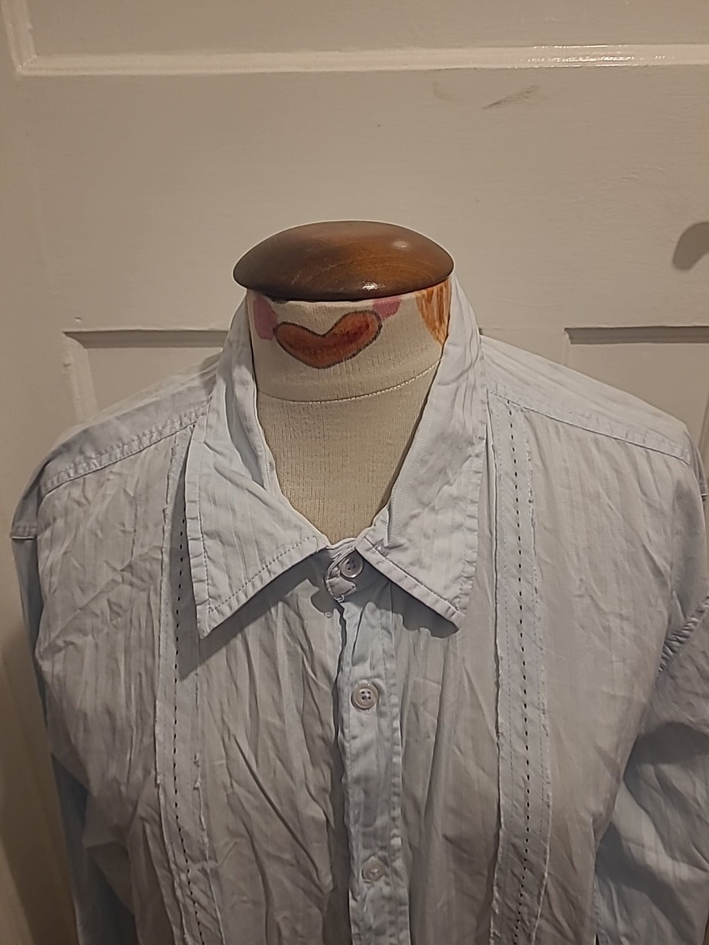 Mens Guess Cintage Size XL Pale Blue Long Sleeved Shirt