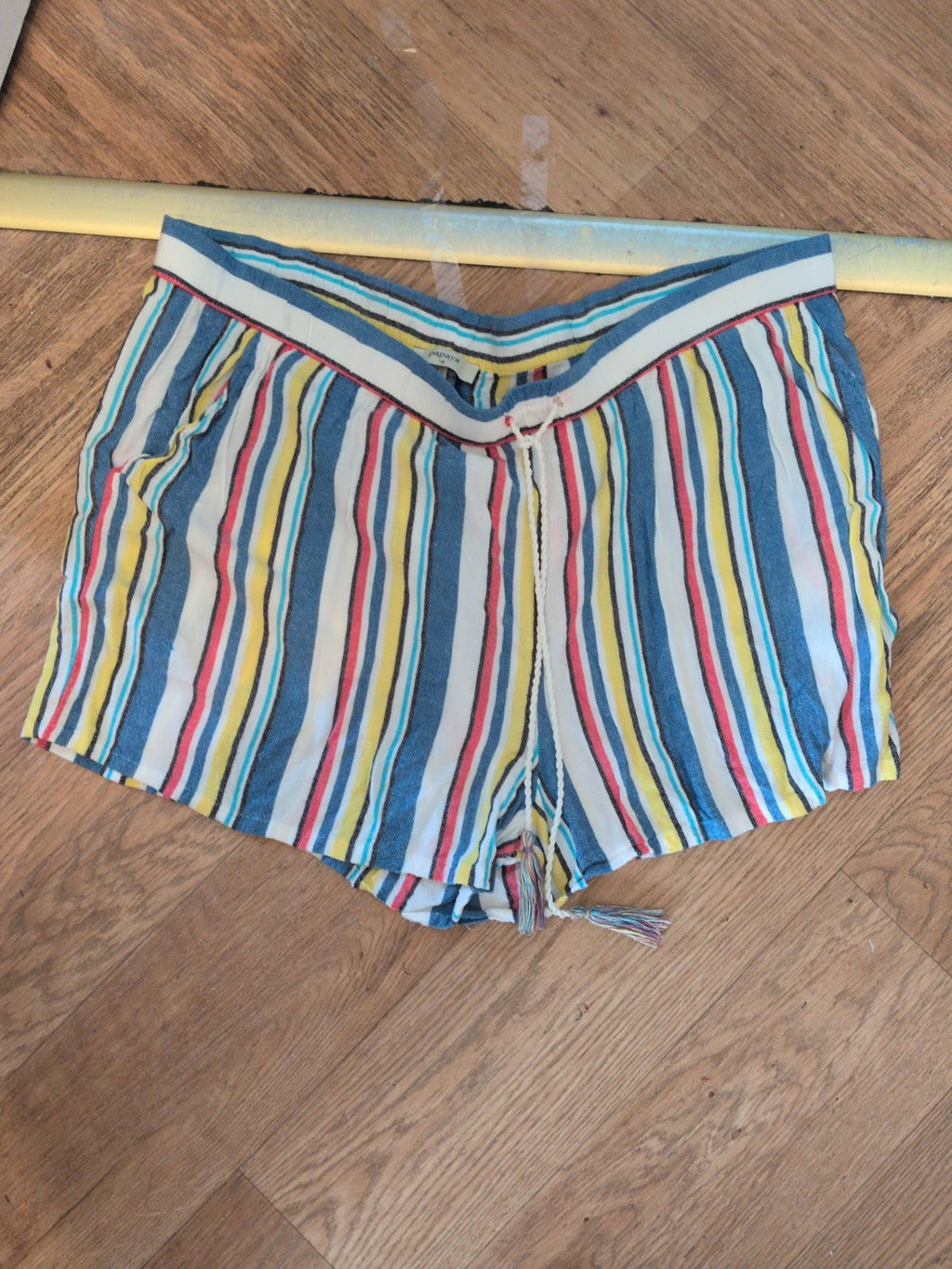 Papaya 18 Multi Stripe Shorts With Drawstring