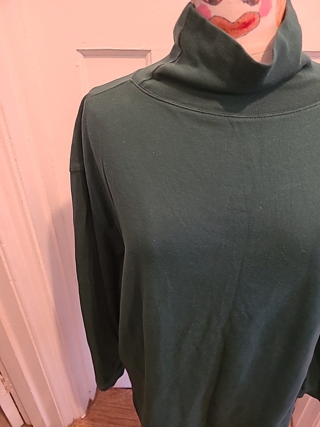 Mens Bhs Size XL Green Teal Long Sleeved Roll Neck Jumper
