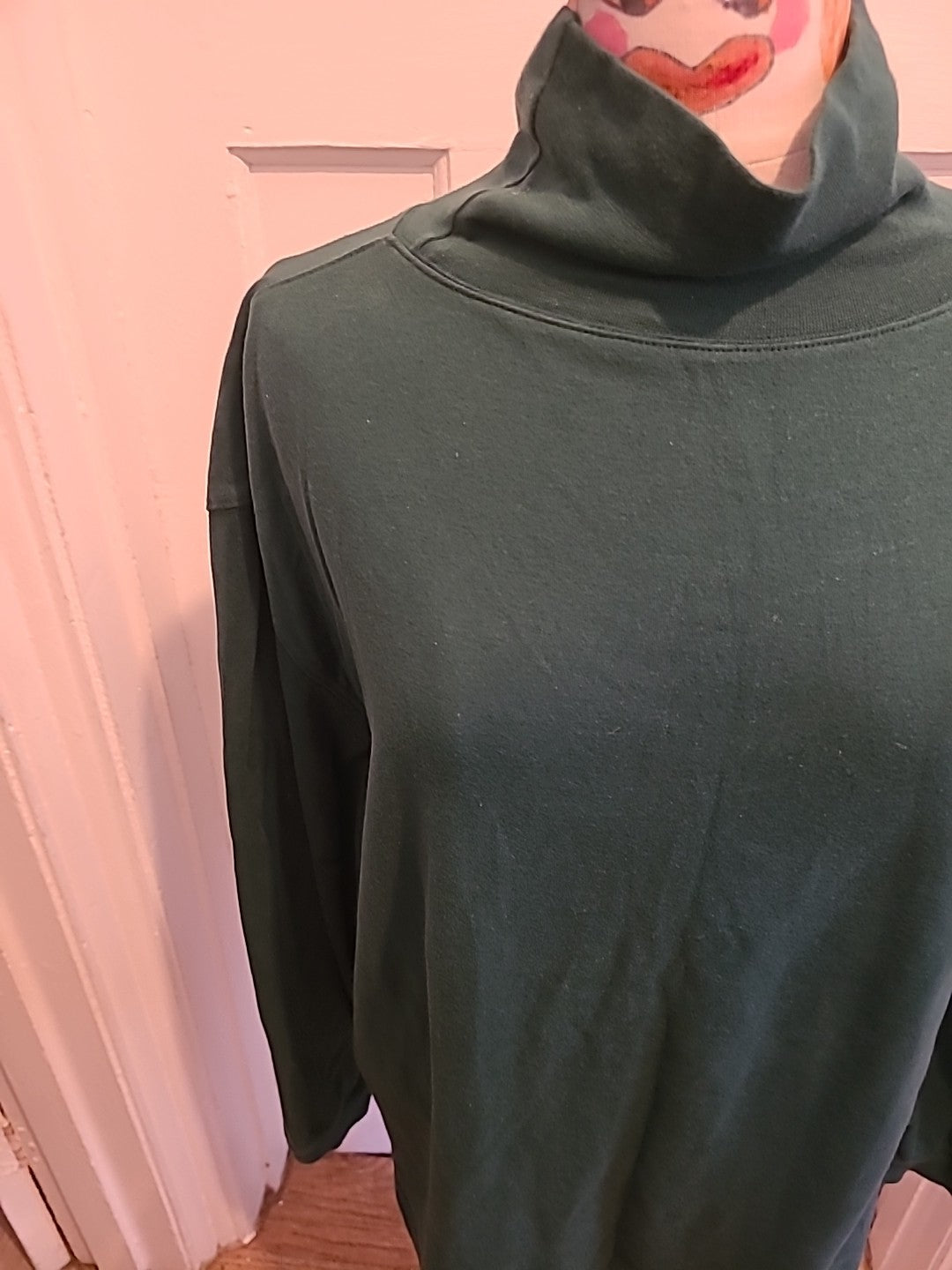 Mens Bhs Size XL Green Teal Long Sleeved Roll Neck Jumper