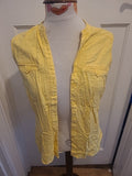 Ladies Papaya Size 12 Yellow Sleeveless Cardigan Linen Style