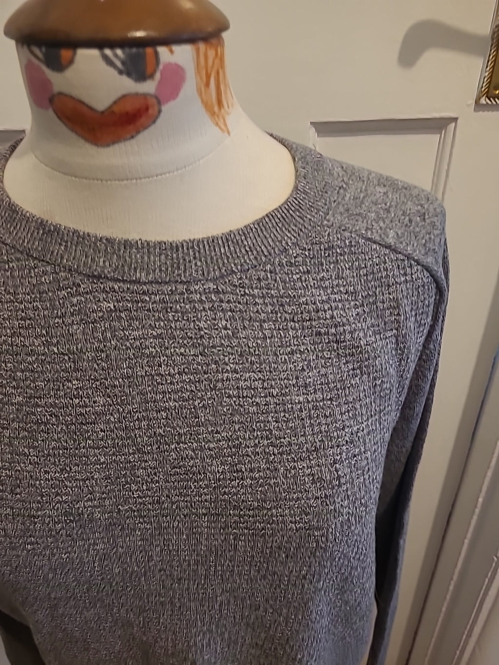 Mens George Size Large Grey Long Sleeved Pullover Jumper