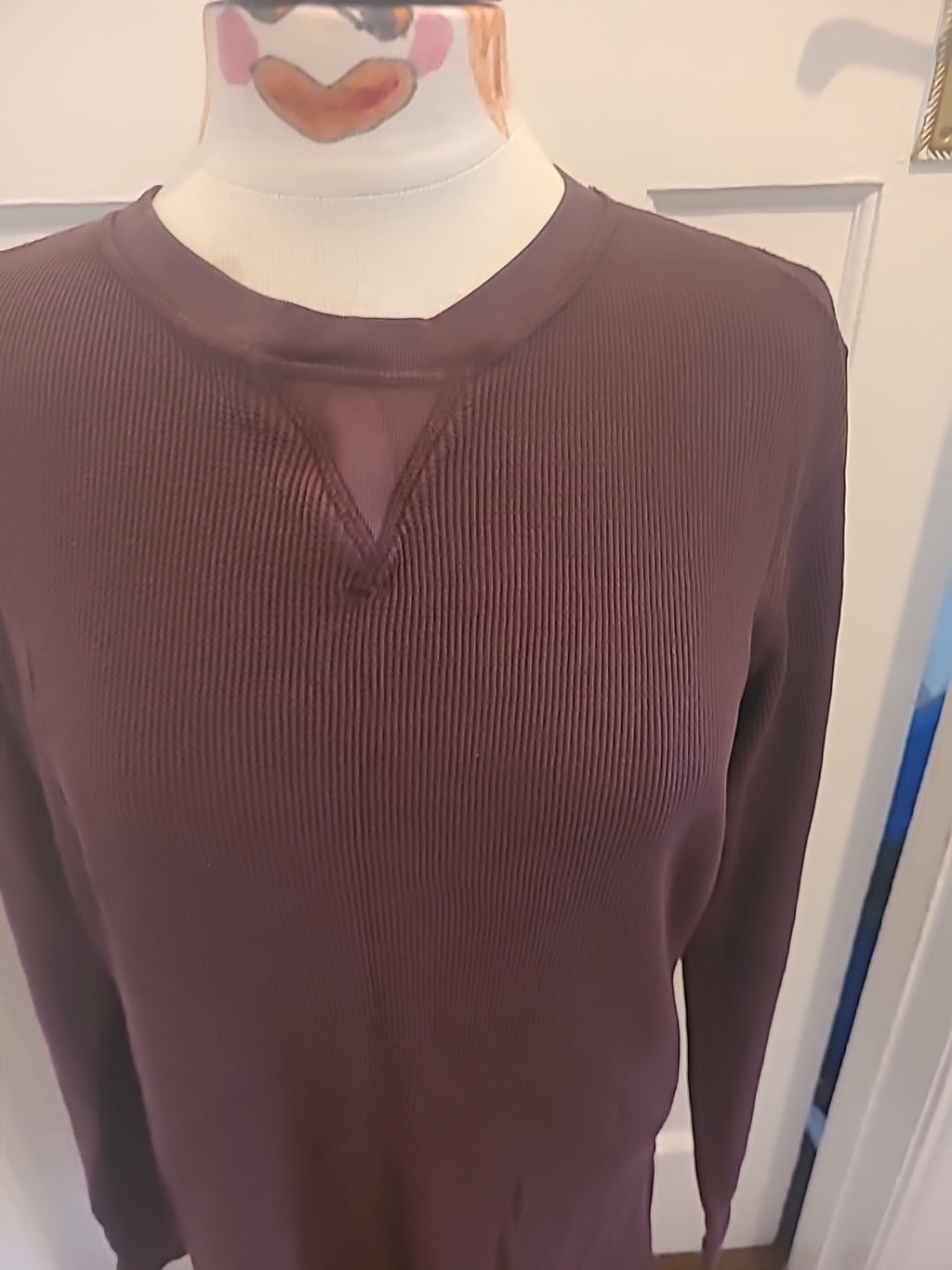 Mens Next Supply Size Large Deep Purple Ribbed Pullover Jumper