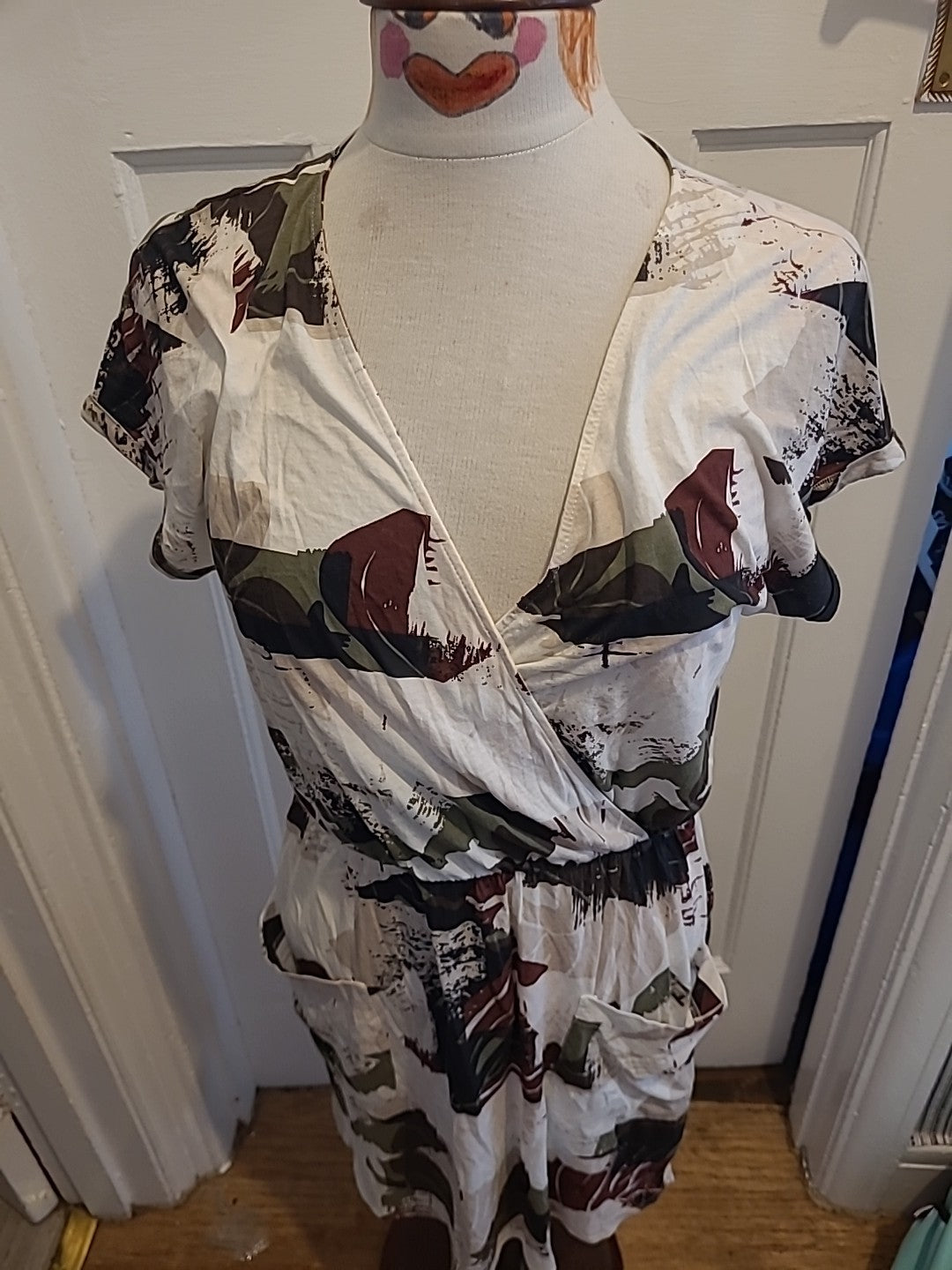 Ladies Next Size 12 Multi Coloured Short Sleeved Dress