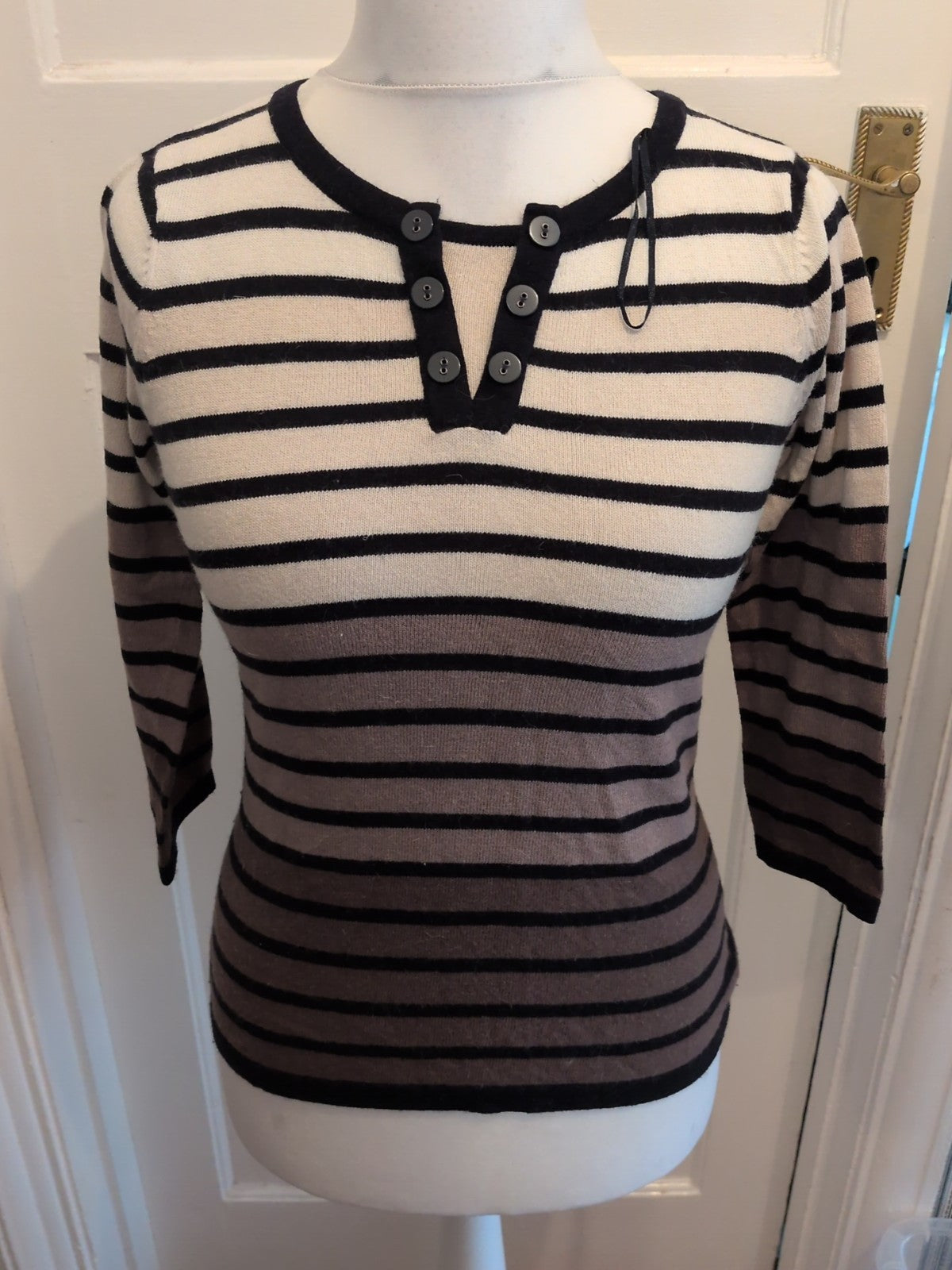 CC Small Brown Navy And White Long Sleeve Jumper