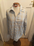 Mens Trotter & Deane Size 16" Blue/Gold Long Sleeved Shirt